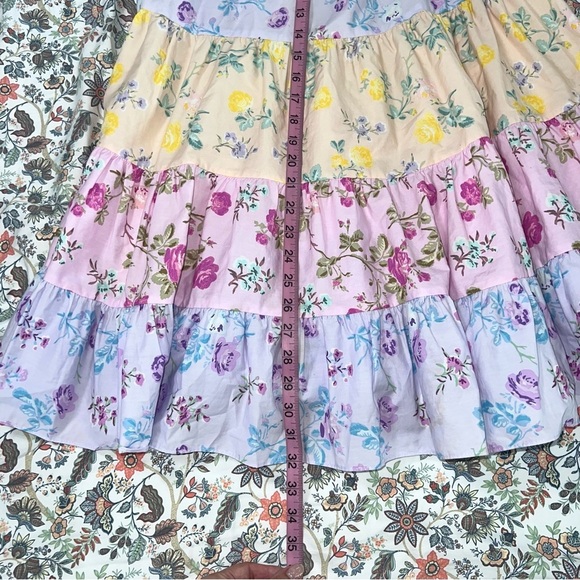 LOVE SHACK FANCY x TARGET Jeanne Dress Womens Medium Floral Tiered Mini N - Picture 3 of 7